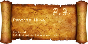 Pantits Huba névjegykártya